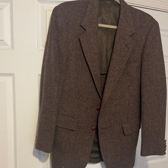 Mason Pearson NY Men's Textured Brown Blazer Wool 38S